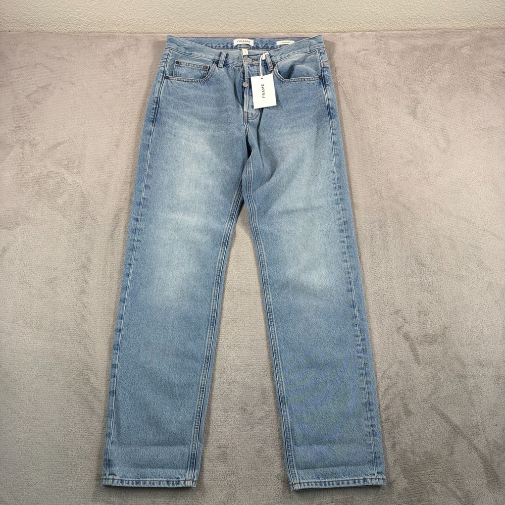FRAME‎ The Straight Jean Momentum Men 31x32 Button Fly Designer Sample NWT $278